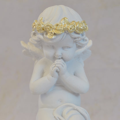 エンジェル 天使 可愛い 祈りエンジェル 願う 祈り 祈願 薔薇 バラ 薔薇冠 ホワイト ゴールド 368097