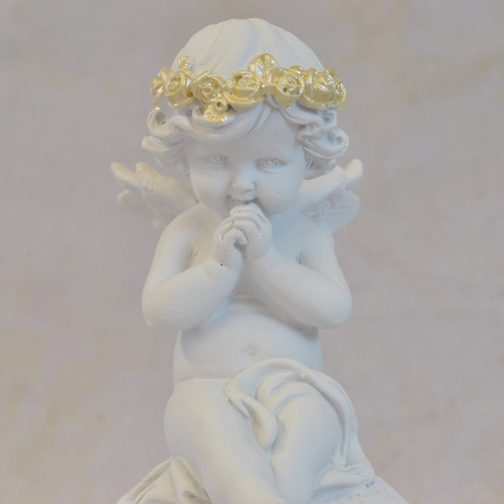 エンジェル 天使 可愛い 祈りエンジェル 願う 祈り 祈願 薔薇 バラ 薔薇冠 ホワイト ゴールド 368097