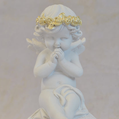 エンジェル 天使 可愛い 祈りエンジェル 願う 祈り 祈願 薔薇 バラ 薔薇冠 ホワイト ゴールド 368097