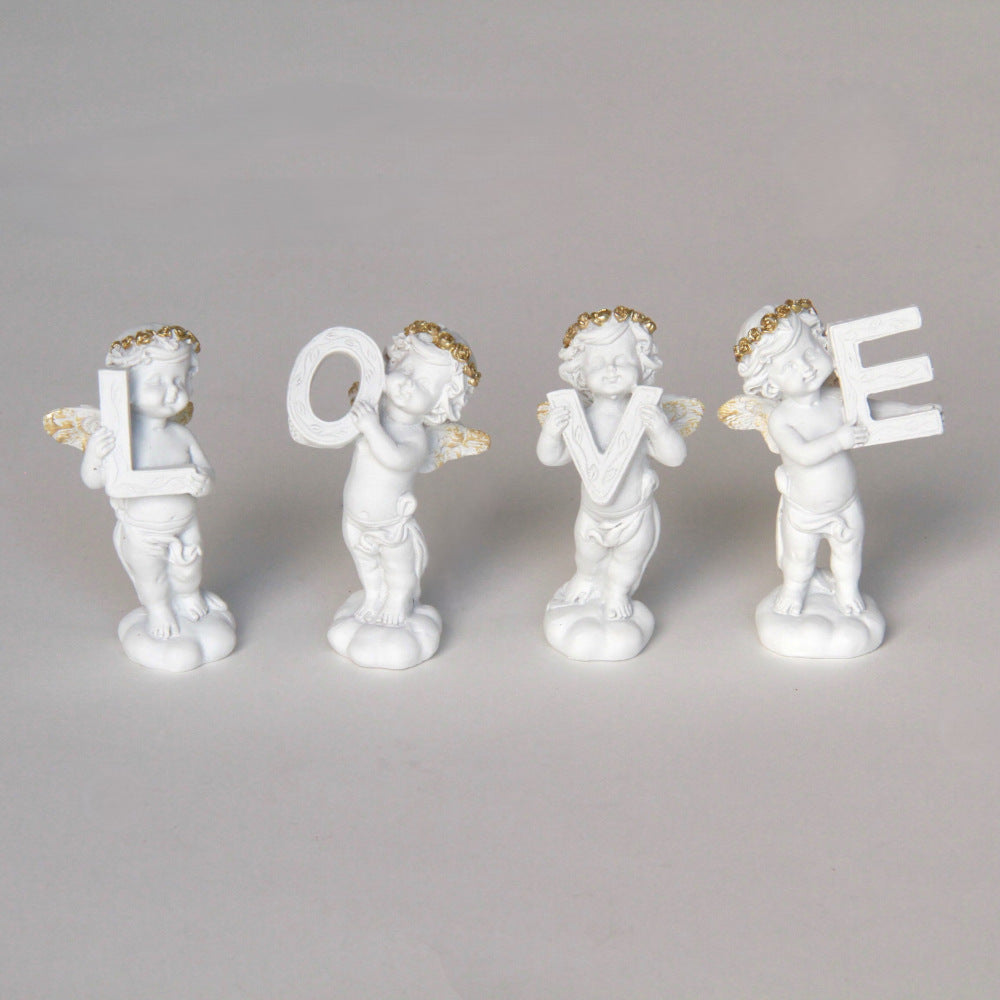 エンジェル置物 LOVE4個セット 天使置物 天使LOVE エンジェルLOVE 天使 置物 エンジェル 天使雑貨 エンジェル雑貨 36810 ...