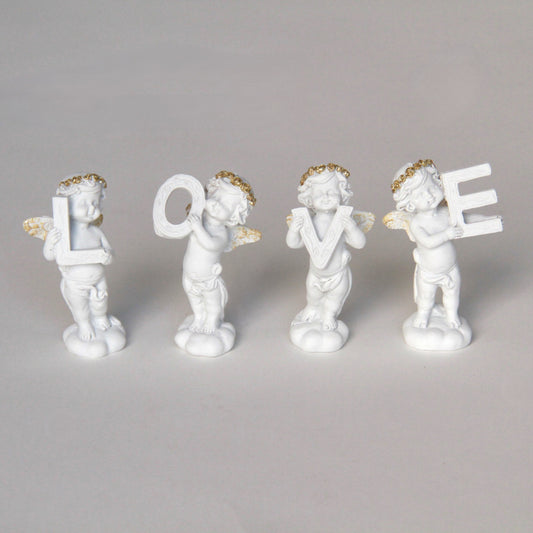 エンジェル置物 LOVE4個セット 天使置物 天使LOVE エンジェルLOVE 天使 置物 エンジェル 天使雑貨 エンジェル雑貨 368106