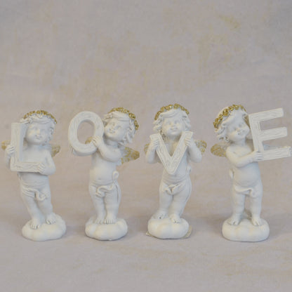 エンジェル置物 LOVE4個セット 天使置物 天使LOVE エンジェルLOVE 天使 置物 エンジェル 天使雑貨 エンジェル雑貨 368106