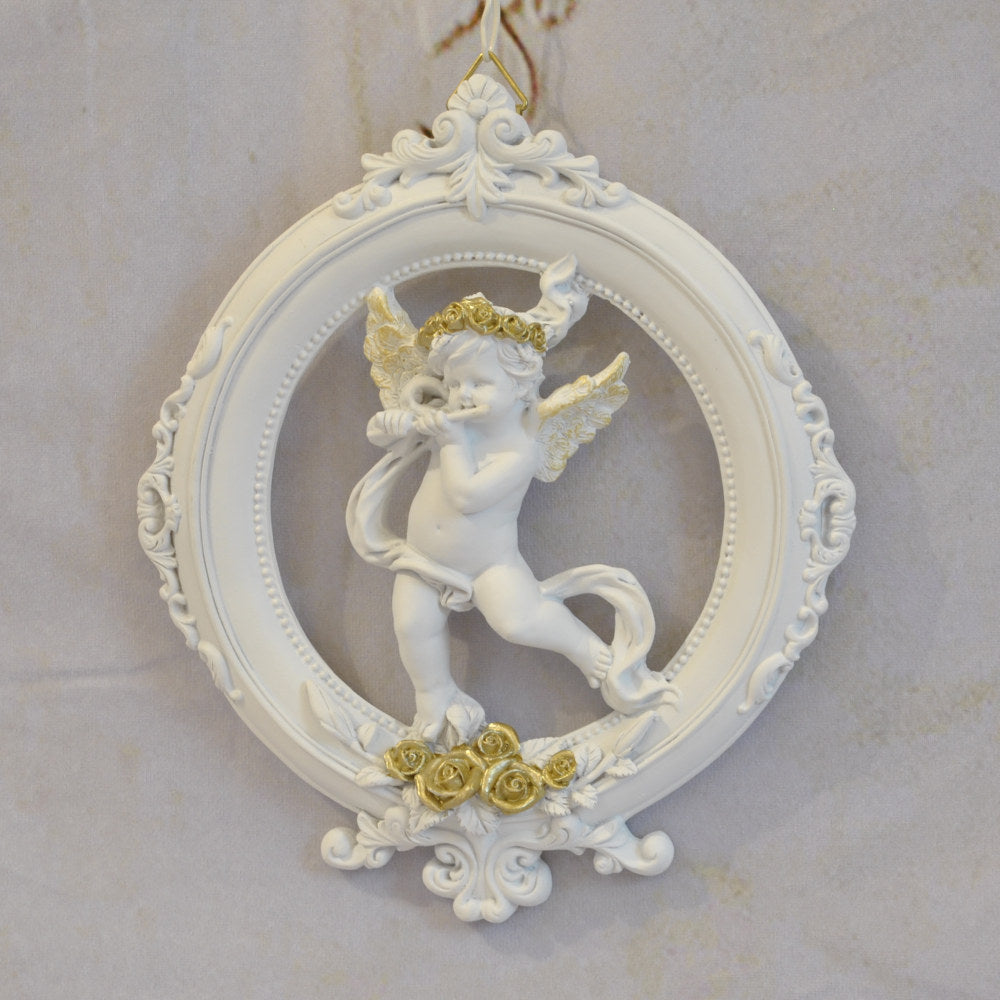 壁掛け エンジェルパネル ウォールフレーム 壁掛け天使額 エンジェル額絵 壁掛け額絵 天使 エンジェル 天使雑貨 エンジェル雑貨 フルート 368107