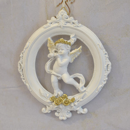 壁掛け エンジェルパネル ウォールフレーム 壁掛け天使額 エンジェル額絵 壁掛け額絵 天使 エンジェル 天使雑貨 エンジェル雑貨 フルート 368107
