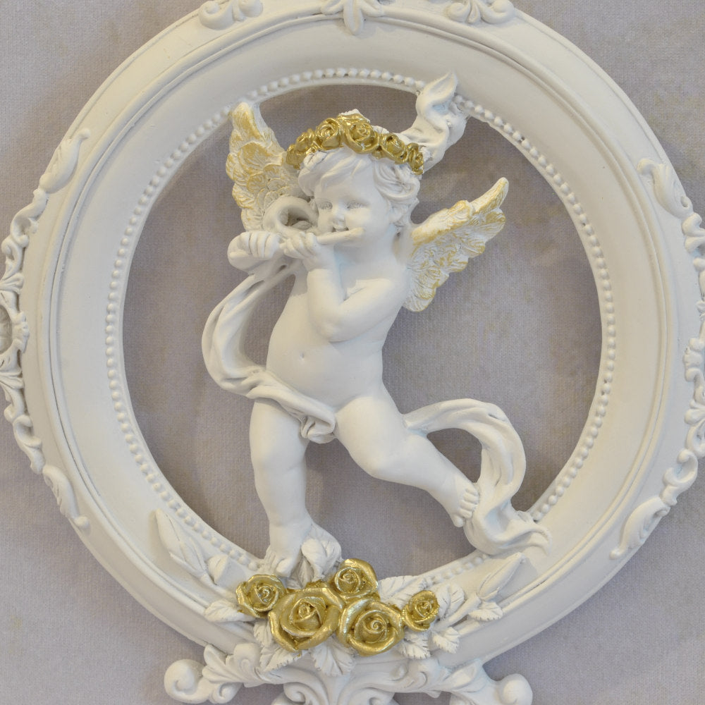 壁掛け エンジェルパネル ウォールフレーム 壁掛け天使額 エンジェル額絵 壁掛け額絵 天使 エンジェル 天使雑貨 エンジェル雑貨 フルート 368107