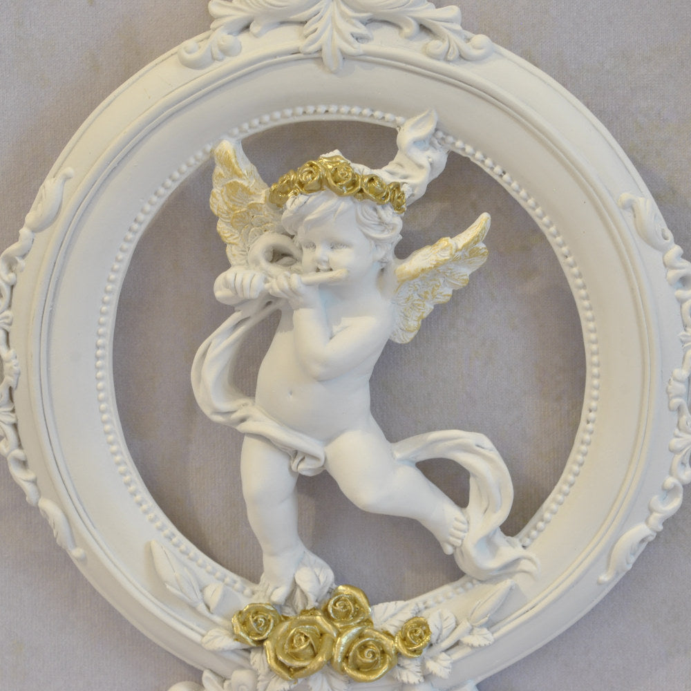壁掛け エンジェルパネル ウォールフレーム 壁掛け天使額 エンジェル額絵 壁掛け額絵 天使 エンジェル 天使雑貨 エンジェル雑貨 フルート 368107