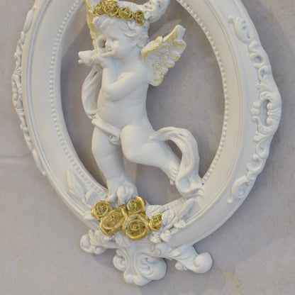 壁掛け エンジェルパネル ウォールフレーム 壁掛け天使額 エンジェル額絵 壁掛け額絵 天使 エンジェル 天使雑貨 エンジェル雑貨 フルート 368107