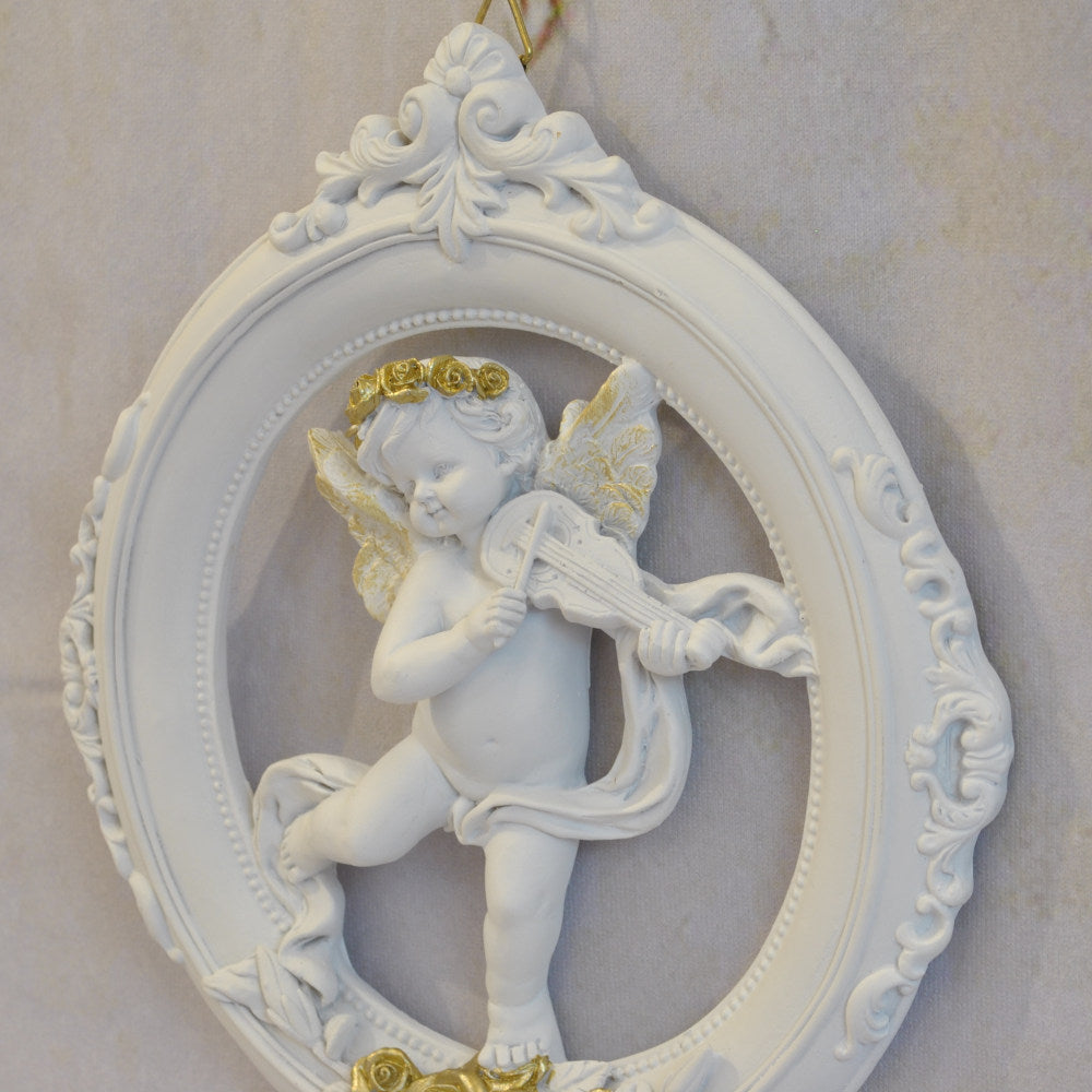 壁掛け エンジェルパネル ウォールフレーム 壁掛け天使額 エンジェル額絵 壁掛け額絵 天使 エンジェル 天使雑貨 エンジェル雑貨 ヴァイオリン 368108