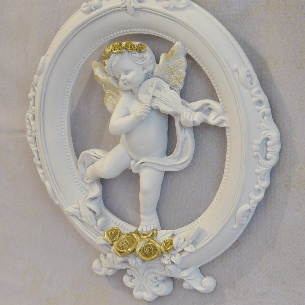 壁掛け エンジェルパネル ウォールフレーム 壁掛け天使額 エンジェル額絵 壁掛け額絵 天使 エンジェル 天使雑貨 エンジェル雑貨 ヴァイオリン 368108