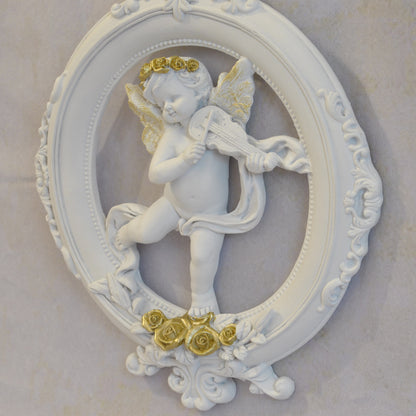 壁掛け エンジェルパネル ウォールフレーム 壁掛け天使額 エンジェル額絵 壁掛け額絵 天使 エンジェル 天使雑貨 エンジェル雑貨 ヴァイオリン 368108