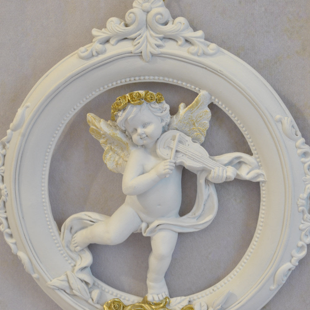 壁掛け エンジェルパネル ウォールフレーム 壁掛け天使額 エンジェル額絵 壁掛け額絵 天使 エンジェル 天使雑貨 エンジェル雑貨 ヴァイオリン 368108