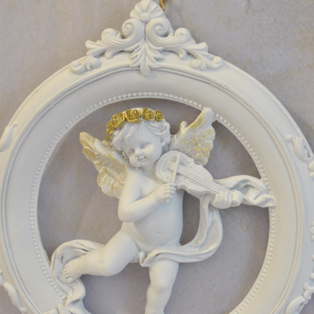 壁掛け エンジェルパネル ウォールフレーム 壁掛け天使額 エンジェル額絵 壁掛け額絵 天使 エンジェル 天使雑貨 エンジェル雑貨 ヴァイオリン 368108