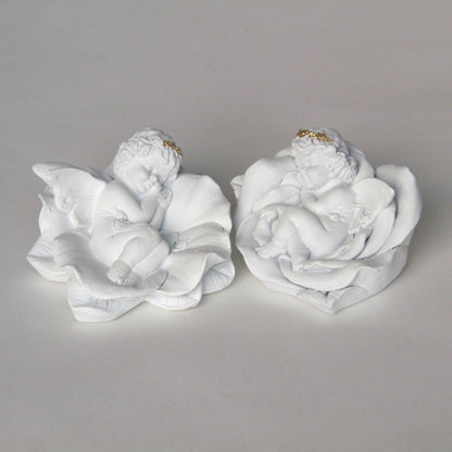 エンジェル置物 フェアリー 眠り天使2個セット 天使置物 フラワー天使 エンジェル 天使 置物 スリープエンジェル 天使雑貨 エンジェル雑貨 368109