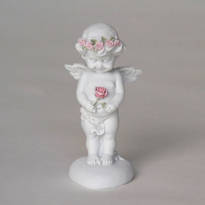 エンジェル置物 バラ一輪と天使 天使置物 一輪のバラ エンジェル 天使 置物 天使雑貨 エンジェル雑貨 368111