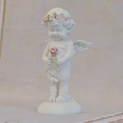 エンジェル置物 バラ一輪と天使 天使置物 一輪のバラ エンジェル 天使 置物 天使雑貨 エンジェル雑貨 368111