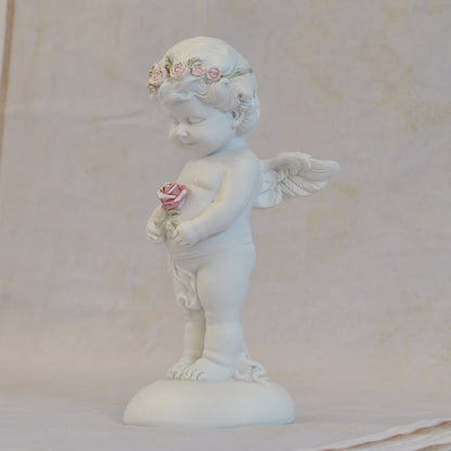 エンジェル置物 バラ一輪と天使 天使置物 一輪のバラ エンジェル 天使 置物 天使雑貨 エンジェル雑貨 368111