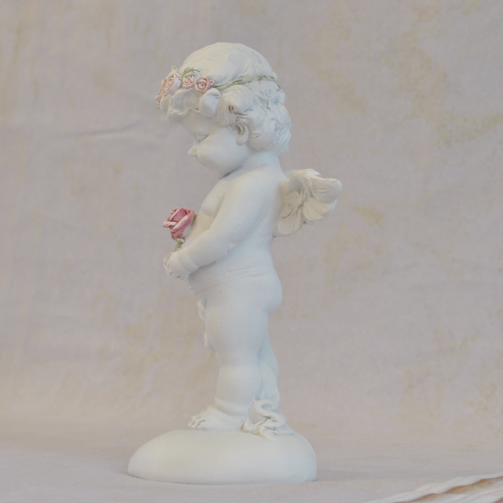 エンジェル置物 バラ一輪と天使 天使置物 一輪のバラ エンジェル 天使 置物 天使雑貨 エンジェル雑貨 368111