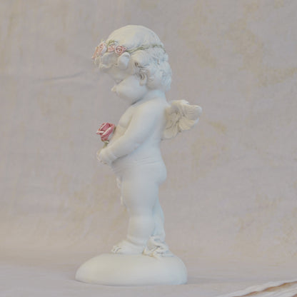 エンジェル置物 バラ一輪と天使 天使置物 一輪のバラ エンジェル 天使 置物 天使雑貨 エンジェル雑貨 368111