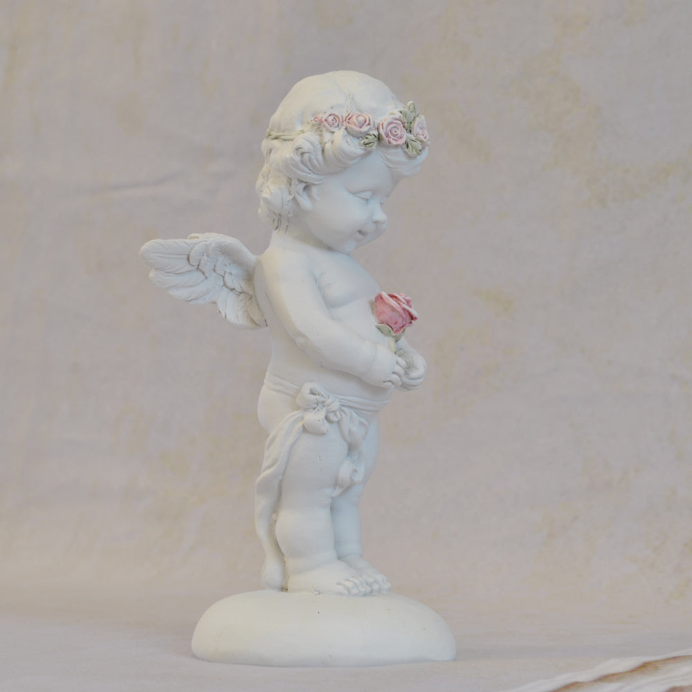 エンジェル置物 バラ一輪と天使 天使置物 一輪のバラ エンジェル 天使 置物 天使雑貨 エンジェル雑貨 368111