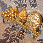 キーハンガー 壁掛けフック 葡萄 ワイン 樽 おしゃれ フック アンティーク調 金色 ゴールド 雑貨 真鍮製 ブラス イタリー製 スティラーズ STILARS 388030