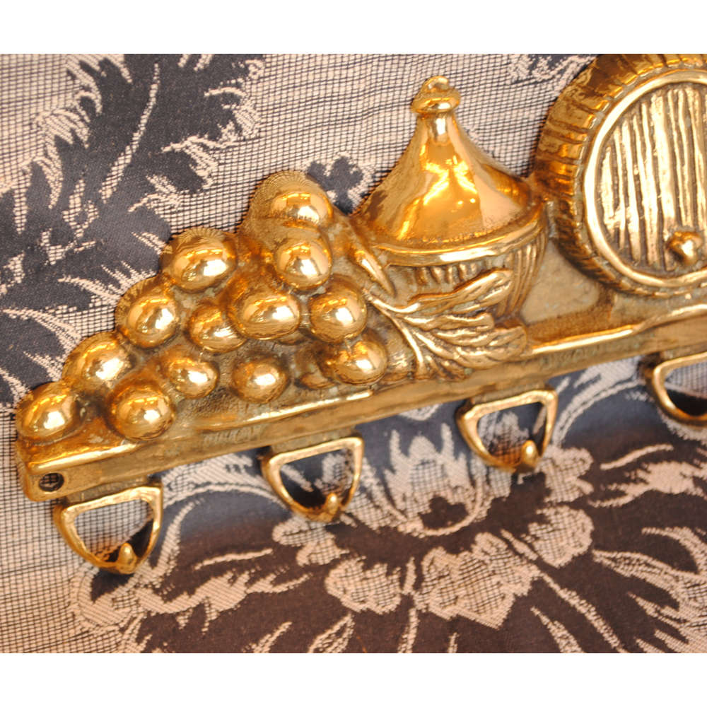 キーハンガー 壁掛けフック 葡萄 ワイン 樽 おしゃれ フック アンティーク調 金色 ゴールド 雑貨 真鍮製 ブラス イタリー製 スティラーズ STILARS 388030