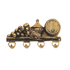 キーハンガー 壁掛けフック 葡萄 ワイン 樽 おしゃれ フック アンティーク調 金色 ゴールド 雑貨 真鍮製 ブラス イタリー製 スティラーズ STILARS 388030