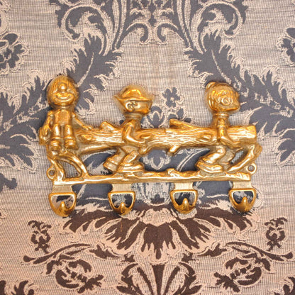 キーハンガー 壁掛けフック チルドレン ボーイズ おしゃれ フック アンティーク調 金色 ゴールド 雑貨 真鍮製 ブラス イタリー製 スティラーズ STILARS 388031