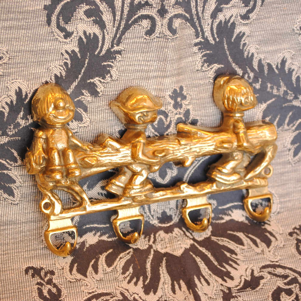 キーハンガー 壁掛けフック チルドレン ボーイズ おしゃれ フック アンティーク調 金色 ゴールド 雑貨 真鍮製 ブラス イタリー製 スティラーズ STILARS 388031