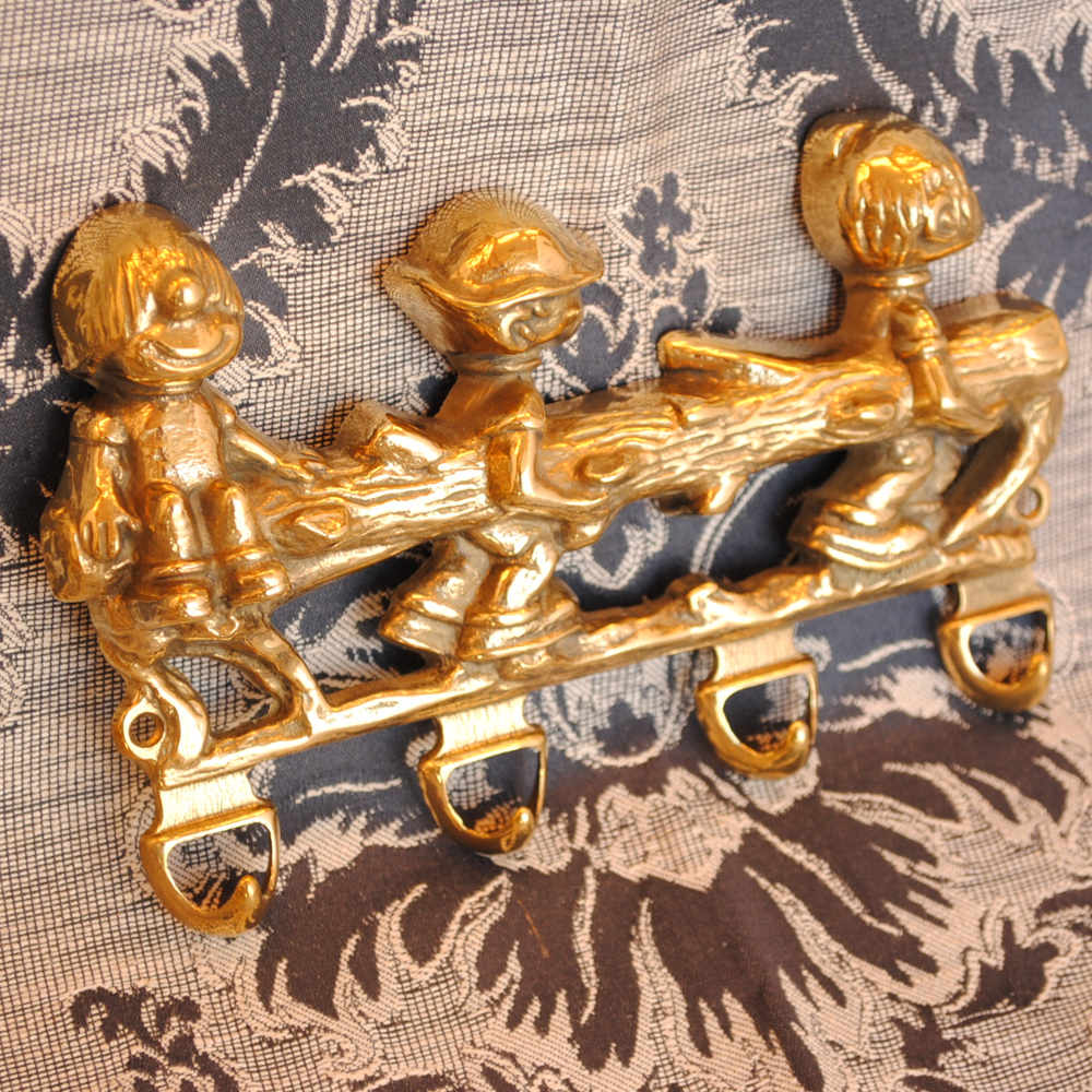 キーハンガー 壁掛けフック チルドレン ボーイズ おしゃれ フック アンティーク調 金色 ゴールド 雑貨 真鍮製 ブラス イタリー製 スティラーズ STILARS 388031