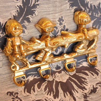 キーハンガー 壁掛けフック チルドレン ボーイズ おしゃれ フック アンティーク調 金色 ゴールド 雑貨 真鍮製 ブラス イタリー製 スティラーズ STILARS 388031