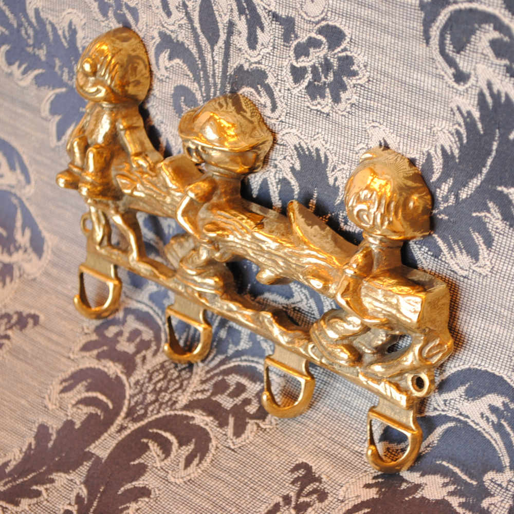 キーハンガー 壁掛けフック チルドレン ボーイズ おしゃれ フック アンティーク調 金色 ゴールド 雑貨 真鍮製 ブラス イタリー製 スティラーズ STILARS 388031