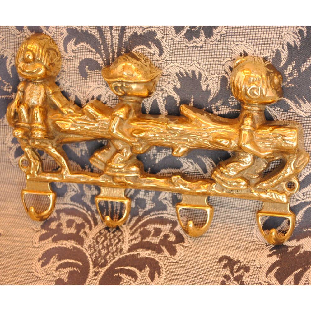 キーハンガー 壁掛けフック チルドレン ボーイズ おしゃれ フック アンティーク調 金色 ゴールド 雑貨 真鍮製 ブラス イタリー製 スティラーズ STILARS 388031