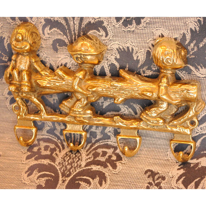 キーハンガー 壁掛けフック チルドレン ボーイズ おしゃれ フック アンティーク調 金色 ゴールド 雑貨 真鍮製 ブラス イタリー製 スティラーズ STILARS 388031