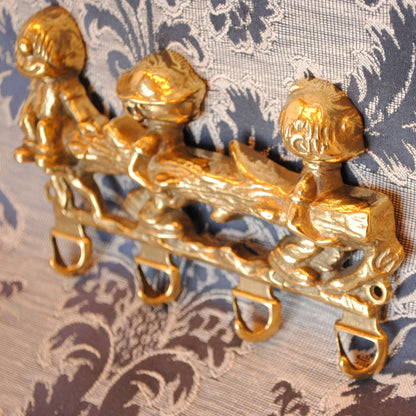 キーハンガー 壁掛けフック チルドレン ボーイズ おしゃれ フック アンティーク調 金色 ゴールド 雑貨 真鍮製 ブラス イタリー製 スティラーズ STILARS 388031