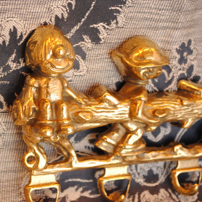 キーハンガー 壁掛けフック チルドレン ボーイズ おしゃれ フック アンティーク調 金色 ゴールド 雑貨 真鍮製 ブラス イタリー製 スティラーズ STILARS 388031