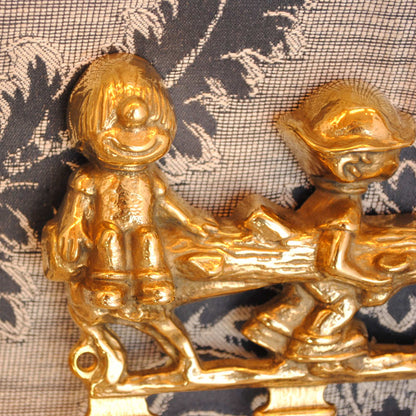 キーハンガー 壁掛けフック チルドレン ボーイズ おしゃれ フック アンティーク調 金色 ゴールド 雑貨 真鍮製 ブラス イタリー製 スティラーズ STILARS 388031