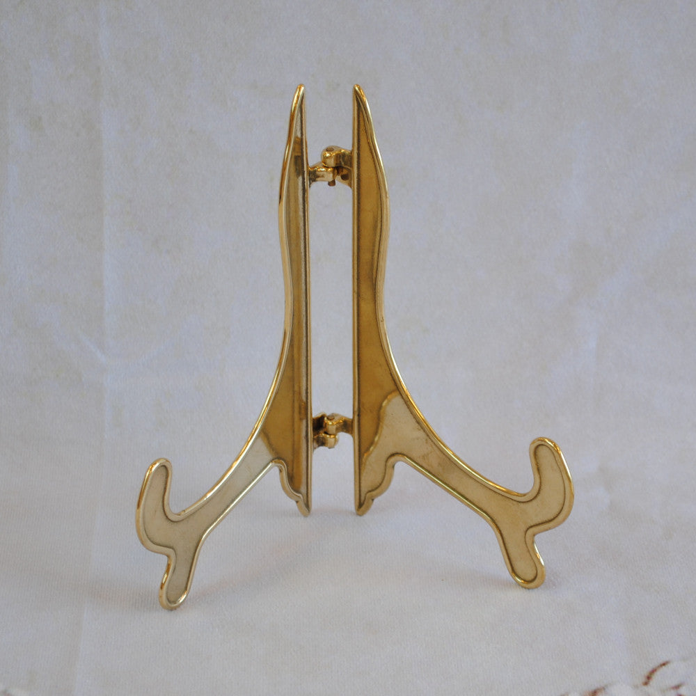 皿立て イーゼル Ｓサイズ 光沢仕上げ ゴールド エレガント ロココ 真鍮雑貨 真鍮 ブラス イタリア製 アンティーク調 雑貨 スティラーズ STILARS 388136