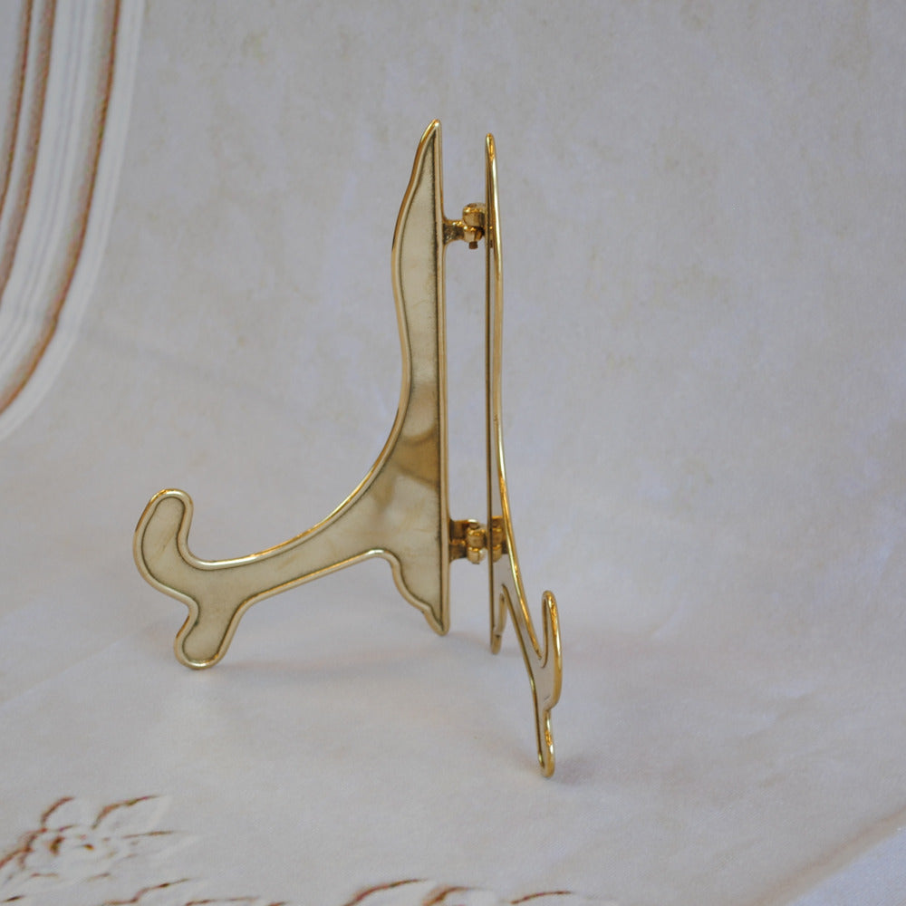 皿立て イーゼル Ｓサイズ 光沢仕上げ ゴールド エレガント ロココ 真鍮雑貨 真鍮 ブラス イタリア製 アンティーク調 雑貨 スティラーズ STILARS 388136