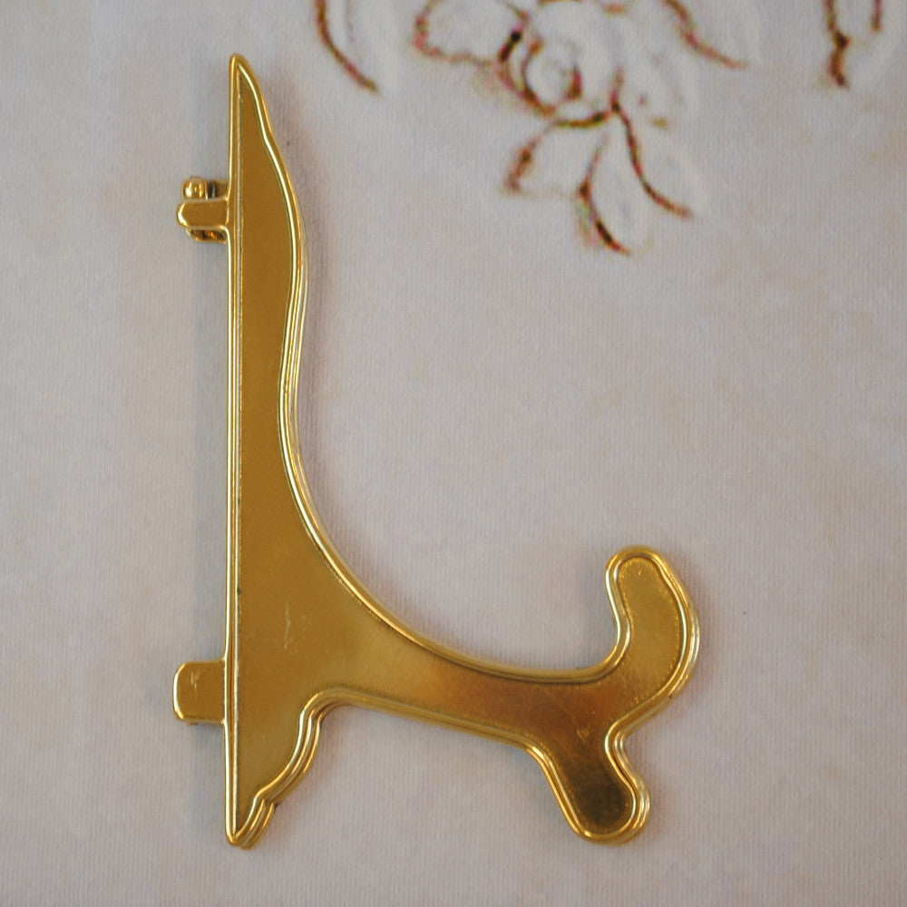 皿立て イーゼル Ｓサイズ 光沢仕上げ ゴールド エレガント ロココ 真鍮雑貨 真鍮 ブラス イタリア製 アンティーク調 雑貨 スティラーズ STILARS 388136