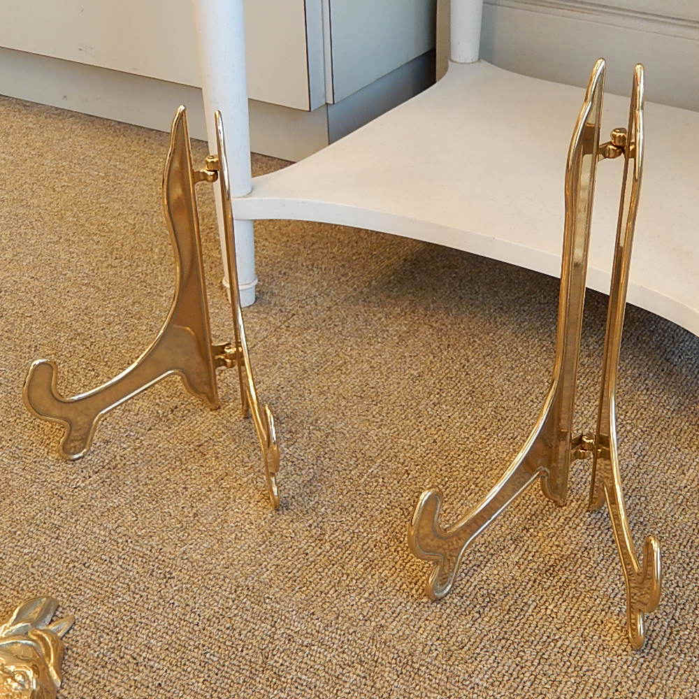 皿立て イーゼル Ｓサイズ 光沢仕上げ ゴールド エレガント ロココ 真鍮雑貨 真鍮 ブラス イタリア製 アンティーク調 雑貨 スティラーズ STILARS 388136