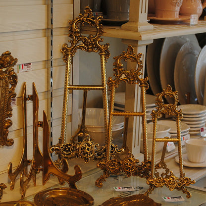 イーゼル M ミディアム 皿立て ゴールド エレガント ロココ 真鍮 ブラス イタリア製 アンティーク調 雑貨 388216