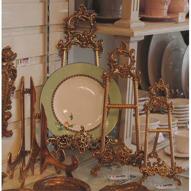 イーゼル M ミディアム 皿立て ゴールド エレガント ロココ 真鍮 ブラス イタリア製 アンティーク調 雑貨 388216