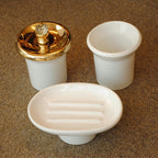 コスメツリー ソープデュッシュ イタリア製 おしゃれ 陶器 イタリアンクラシック 真鍮 ブラス製 かわいい サニタリー 洗面 インテリア雑貨 置物 388311