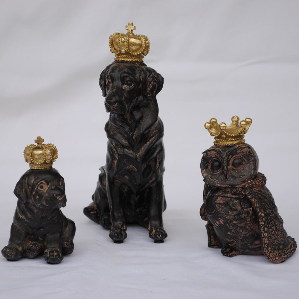 クラウンドッグ ドッグオブジェ クラウン dog ラブラドール 陶器 オーナメント 犬 DavidHome 44312DG
