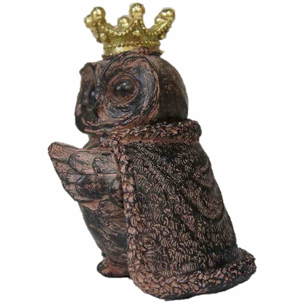 フクロウ男爵 クラウンフクロウ フクロウオブジェ クラウン owl フクロウ 陶器 オーナメント ふくろう 梟 DavidHome 44313OL