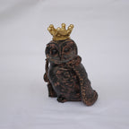 フクロウ男爵 クラウンフクロウ フクロウオブジェ クラウン owl フクロウ 陶器 オーナメント ふくろう 梟 DavidHome 44313OL