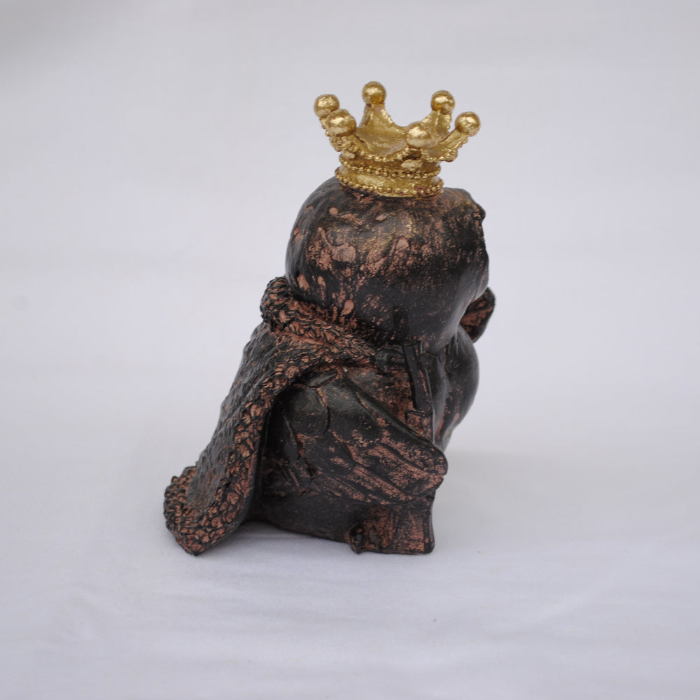 フクロウ男爵 クラウンフクロウ フクロウオブジェ クラウン owl フクロウ 陶器 オーナメント ふくろう 梟 DavidHome 44313OL