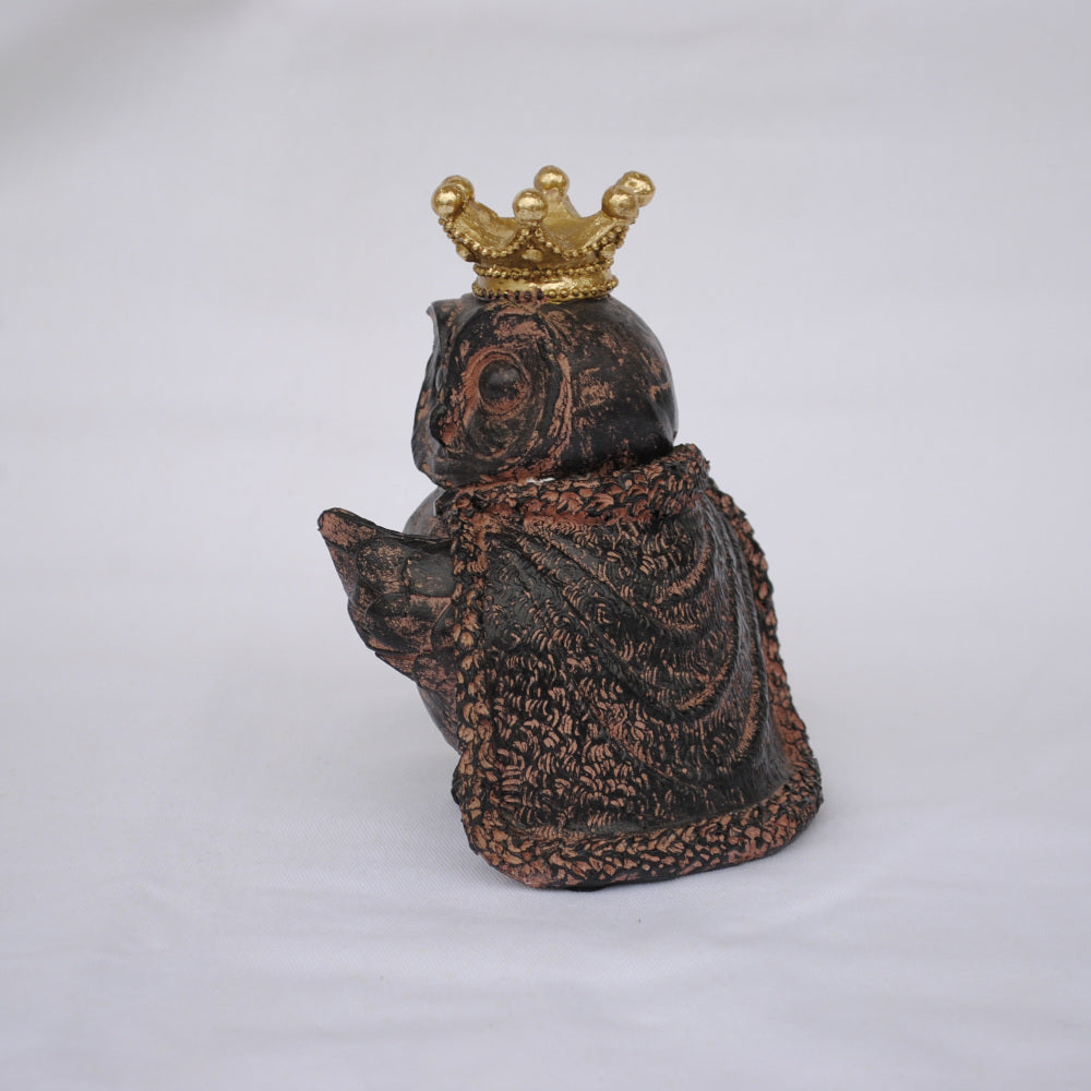 フクロウ男爵 クラウンフクロウ フクロウオブジェ クラウン owl フクロウ 陶器 オーナメント ふくろう 梟 DavidHome 44313OL