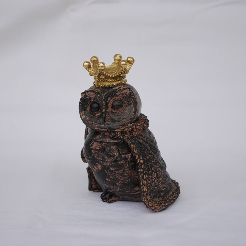 フクロウ男爵 クラウンフクロウ フクロウオブジェ クラウン owl フクロウ 陶器 オーナメント ふくろう 梟 DavidHome 44313OL