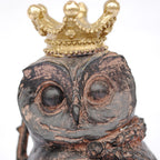 フクロウ男爵 クラウンフクロウ フクロウオブジェ クラウン owl フクロウ 陶器 オーナメント ふくろう 梟 DavidHome 44313OL